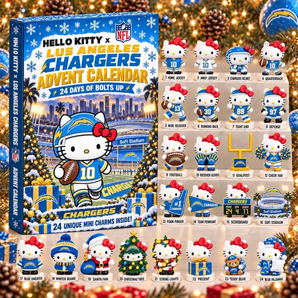 Hello Kitty X Los Angeles Chargers Advent Calendar Xmas Tree Ornaments La Chargers Merch Gifts