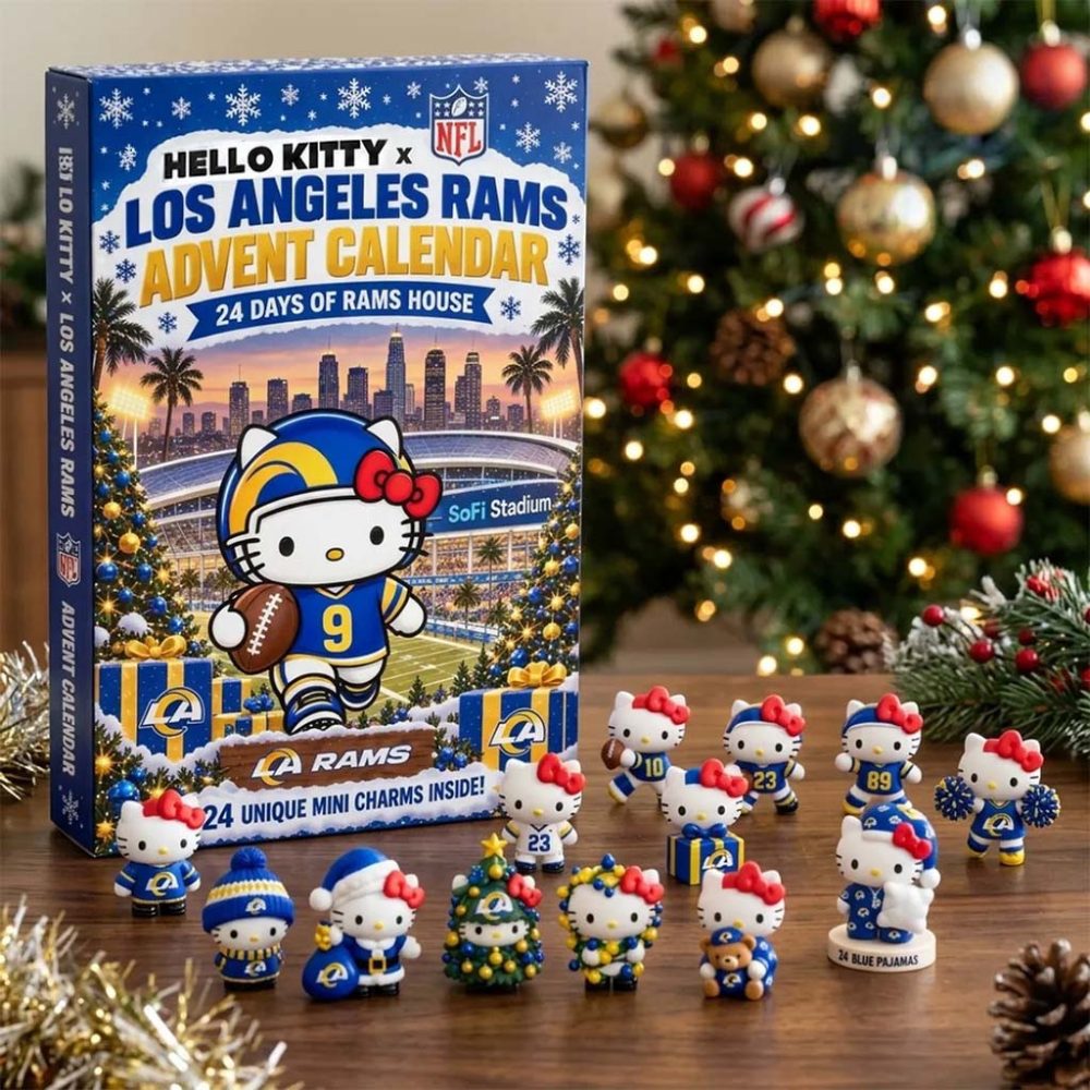 Hello Kitty X Los Angeles Rams Advent Calendar Xmas Tree Ornaments La Rams Merch Gifts For Fan
