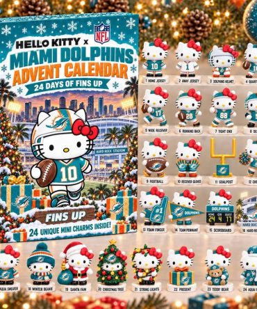 Hello Kitty X Miami Dolphins Advent Calendar Christmas Tree Ornaments Dolphins Merch For Fans
