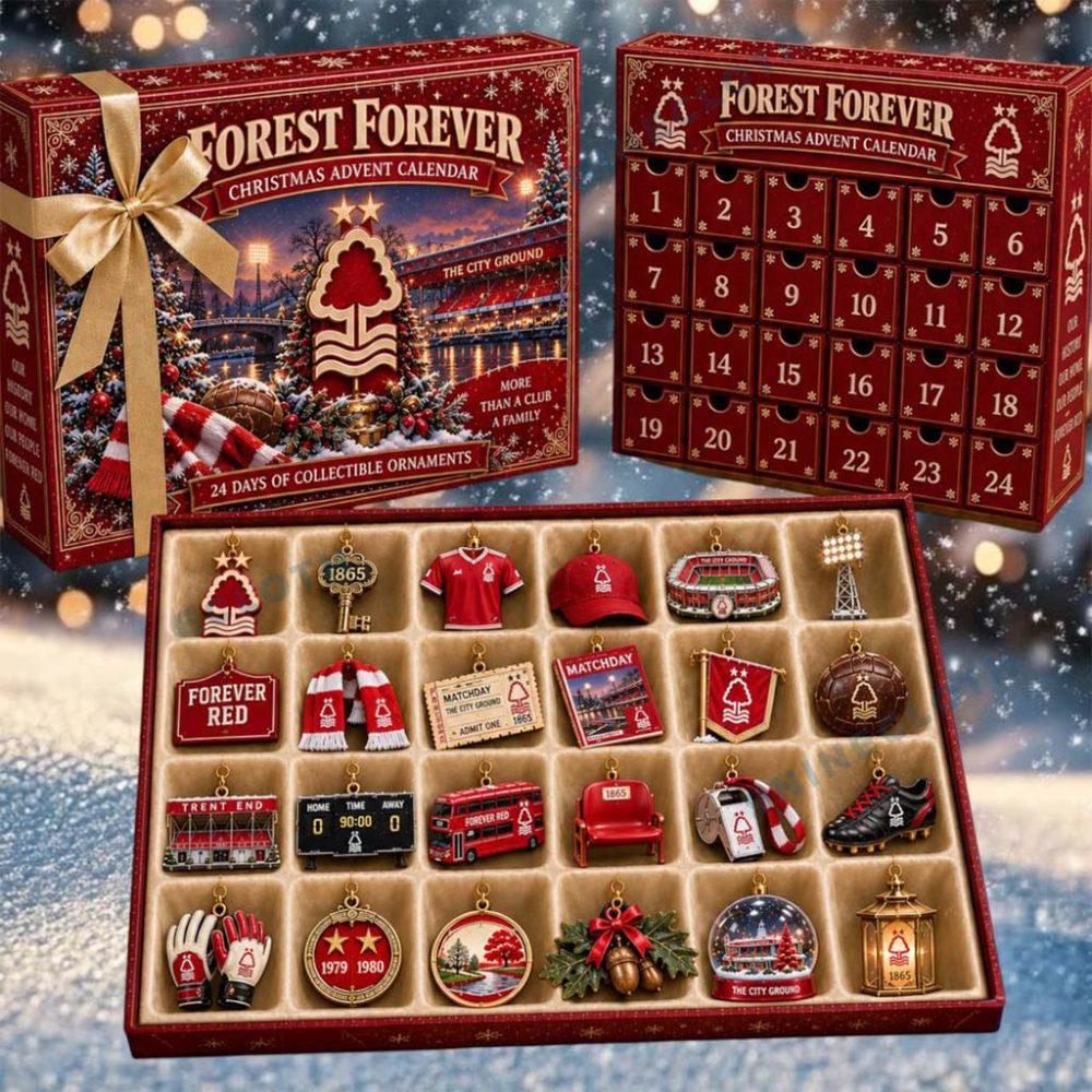 Nottingham Forest Fc Forest Forever Advent Calendar Xmas Tree Ornament Nottingham Forest Fc Merch
