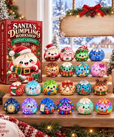 Santa'S Dumpling Workshop Advent Calendar Food Christmas Ornaments Gifts For Dumpling Lovers
