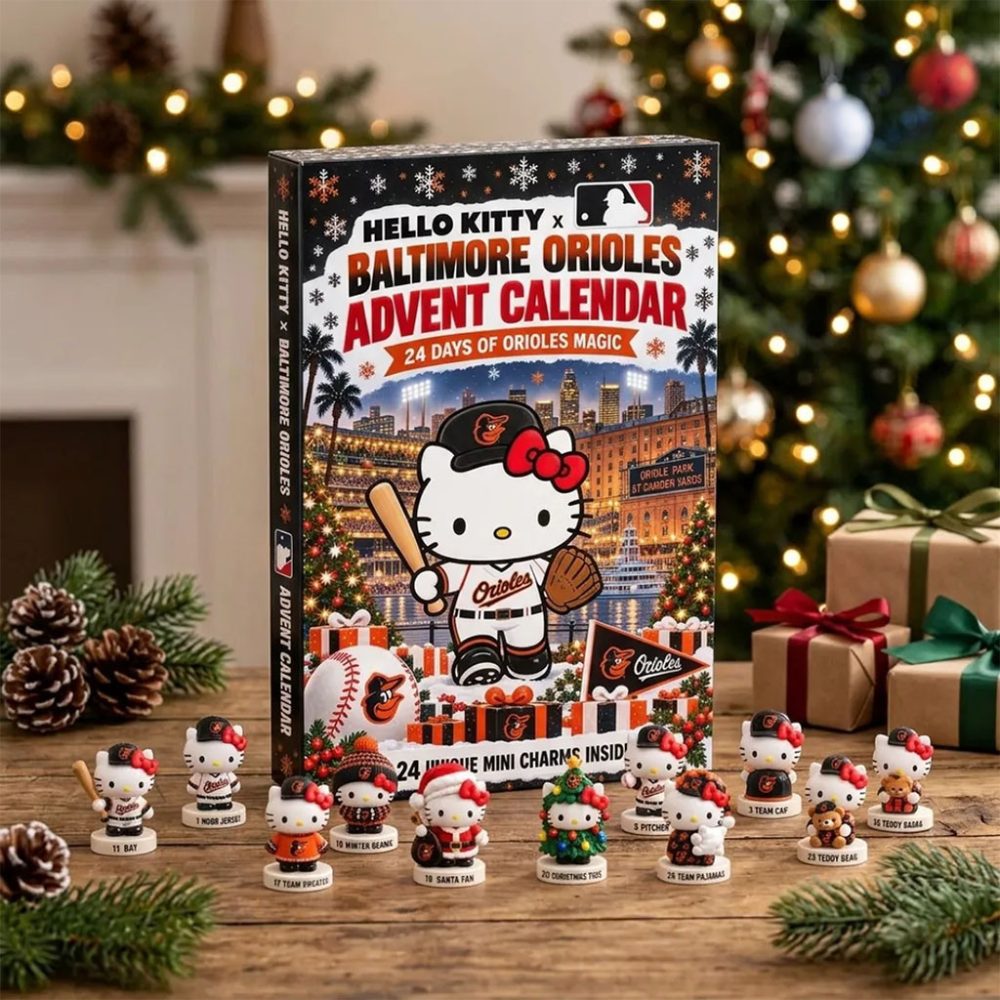 Hello Kitty X Baltimore Orioles Advent Calendar Christmas Ornaments Baltimore Orioles Merch
