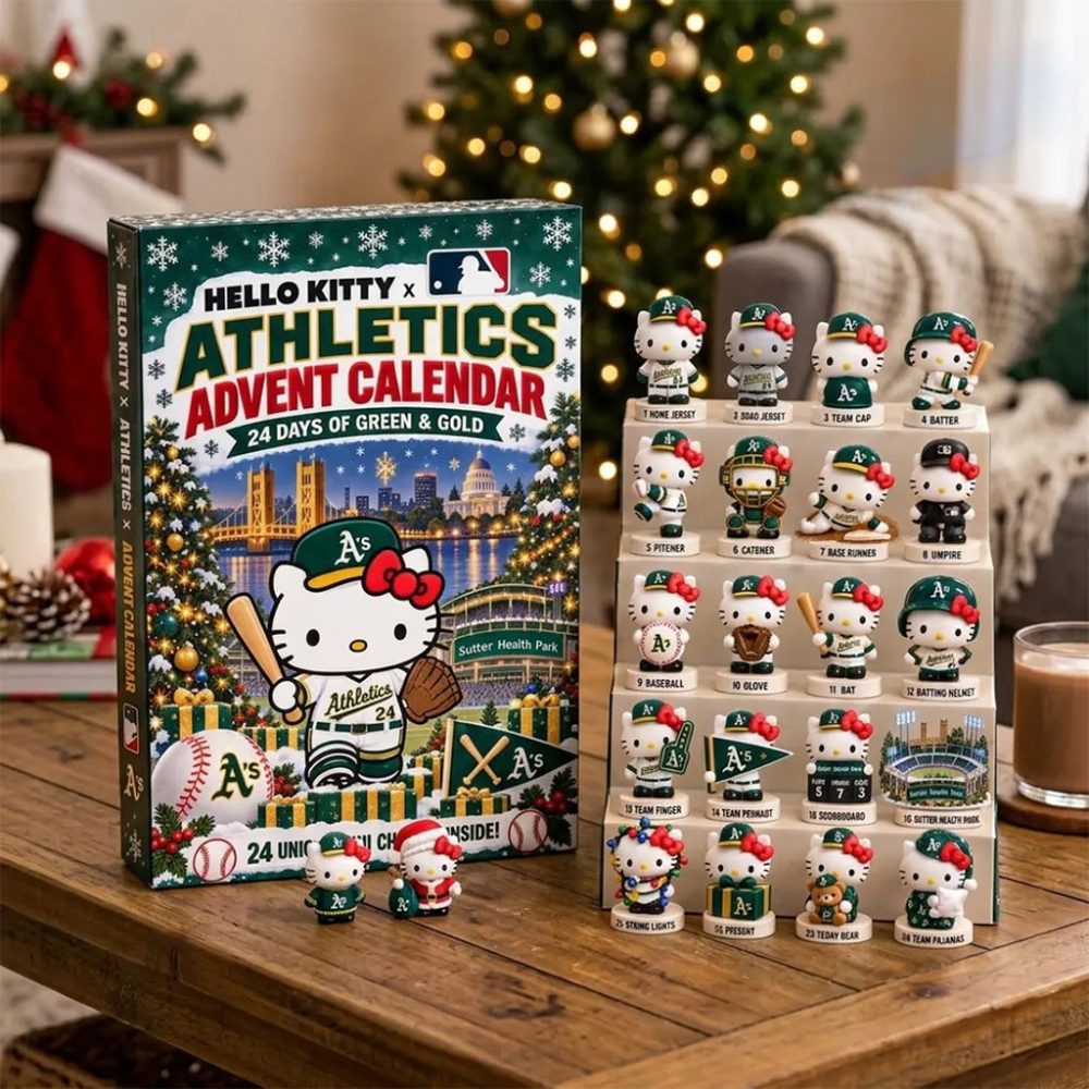 Hello Kitty X Oakland Athletics Advent Calendar Christmas Tree Ornaments Athletics Merch