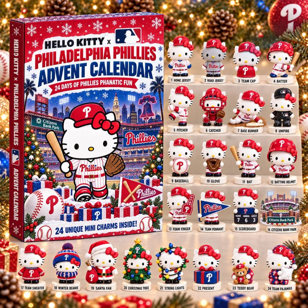 Hello Kitty X Philadelphia Phillies Advent Calendar 24 Day Of Christmas Ornament Phillies Merch