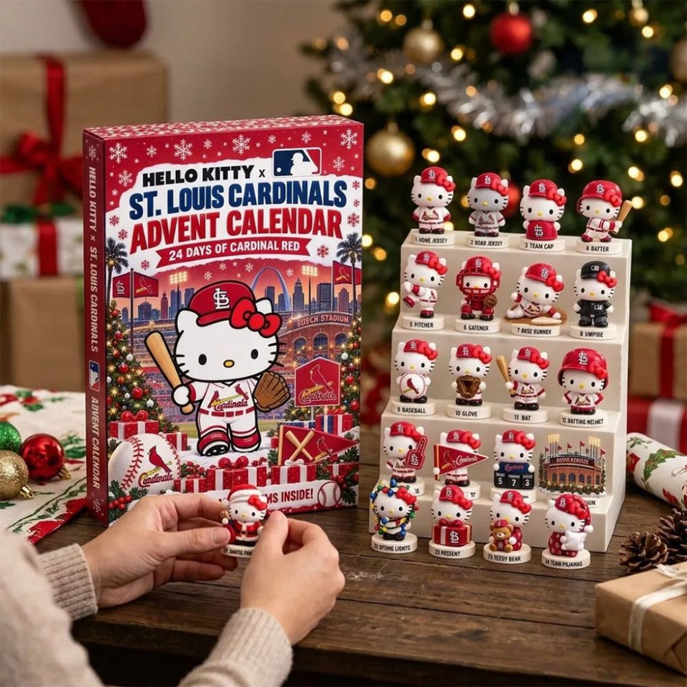 Hello Kitty X St Louis Cardinals Advent Calendar Xmas Tree Ornaments St Louis Cardinals Merch