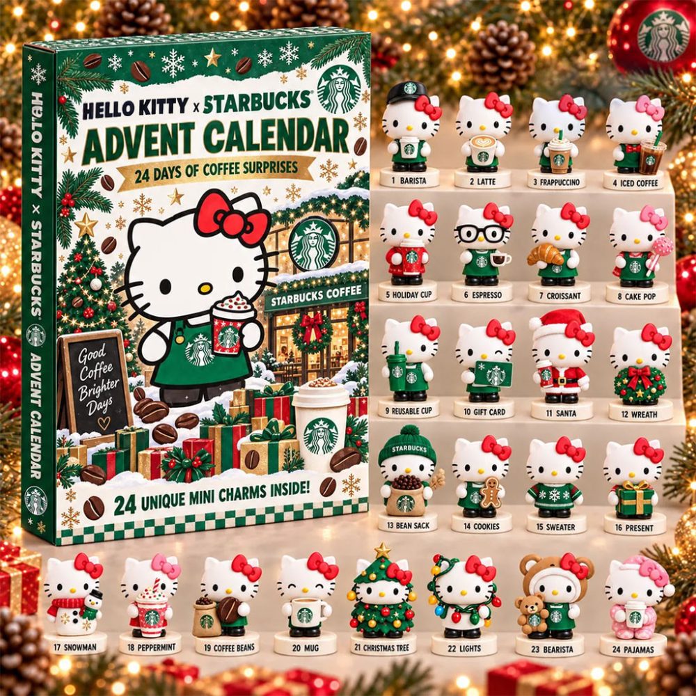 Hello Kitty X Starbucks Advent Calendar 24 Days Of Coffee Christmas Ornament Starbucks Merch