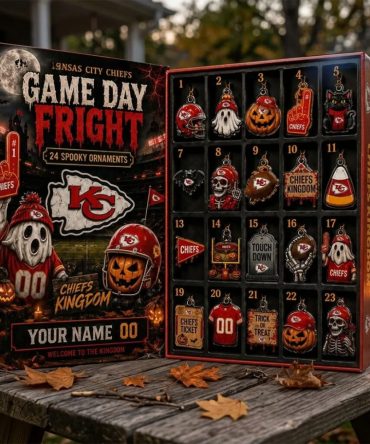 Custom Kansas City Chiefs Halloween Advent Calendar 24 Spooky Ornaments Kc Chiefs Merch Gifts
