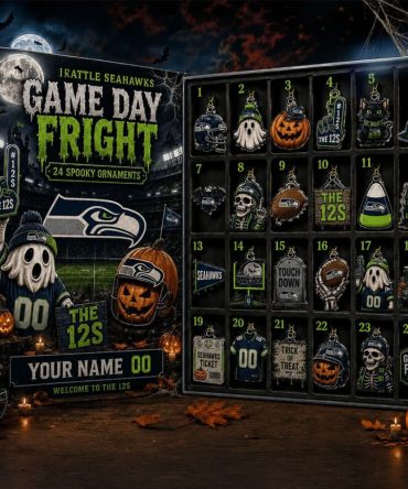 Custom Seattle Seahawks Halloween 2026 Advent Calendar 24 Spooky Ornaments Seahawks Merch