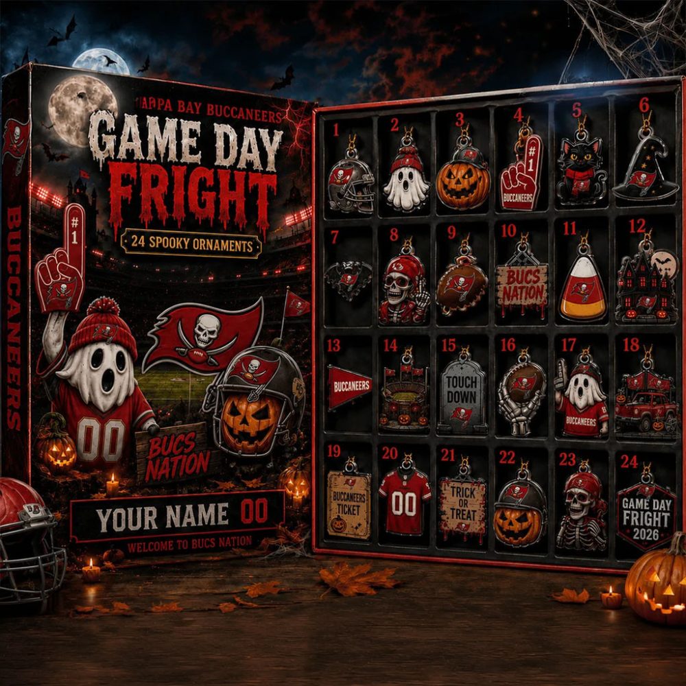 Custom Tampa Bay Buccaneers Halloween 2026 Advent Calendar 24 Spooky Ornaments Bucs Merch