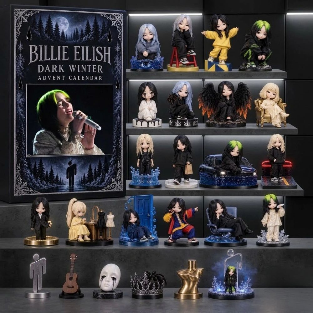 Billie Eilish Dark Winter Advent Calendar Christmas Ornament Countdown Box Billie Eilish Merch