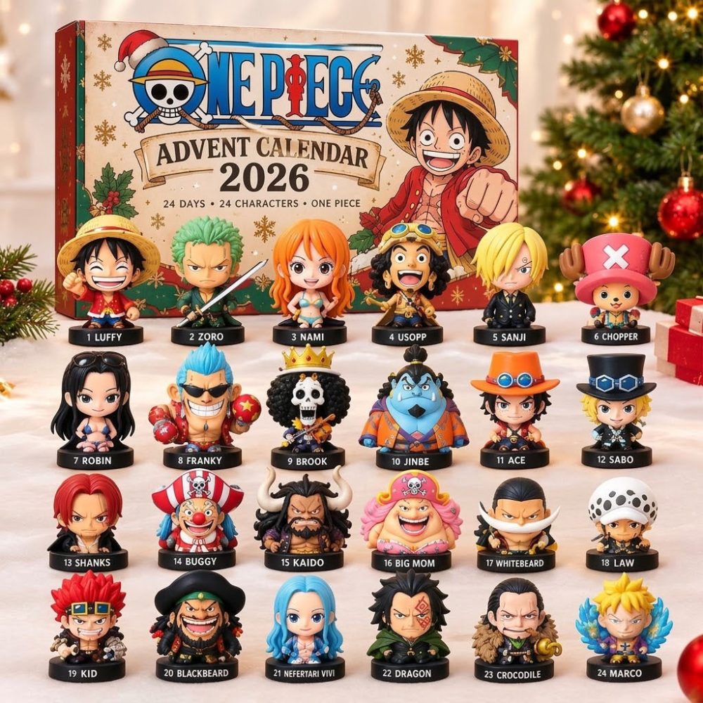 One Piece Advent Calendar 2026 24 Days Anime Countdown Christmas Tree Ornaments One Piece Merch