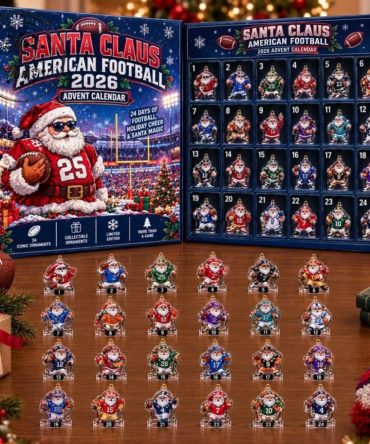 Santa Claus X American Football 2026 Advent Calendar 24 Days Christmas Ornaments Xmas Gifts