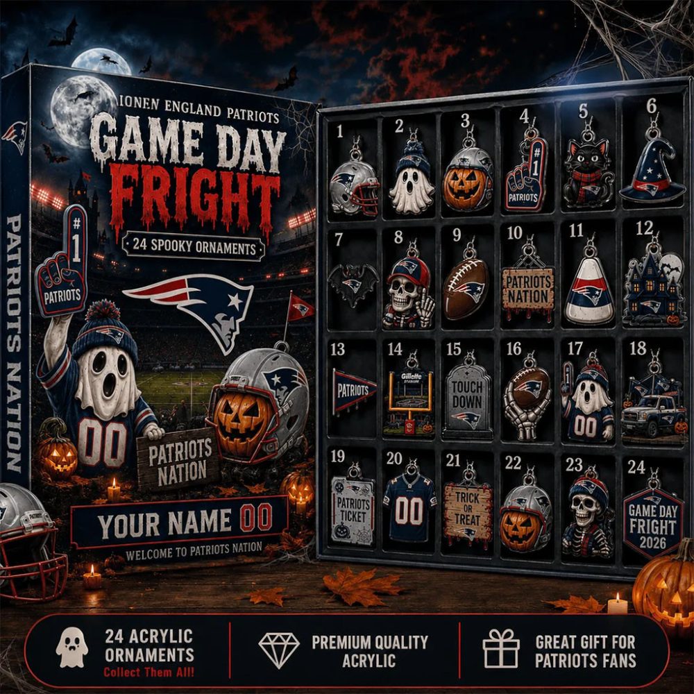 Personalized New England Patriots Halloween 2026 Advent Calendar Spooky Ornament Patriots Merch