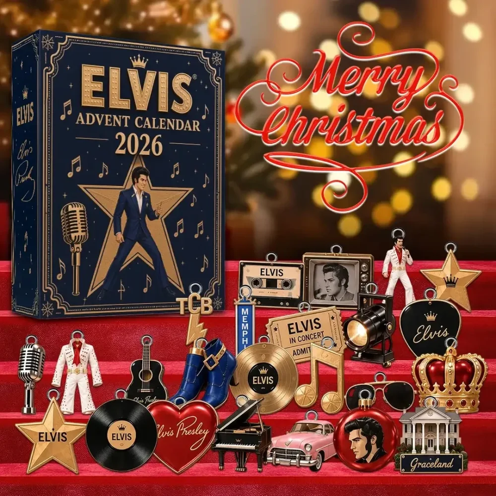 Elvis Presley 2026 Advent Calendar Christmas Ornaments Elvis Presley Merch Gift For Music Fans