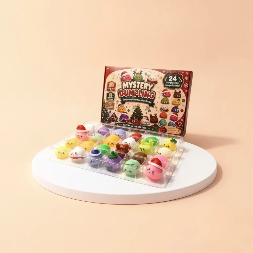 Christmas Squishy Advent Calendar 2026 Christmas Countdown Xmas Gifts For Squishy Lovers, 3D Acrylic Collectibles