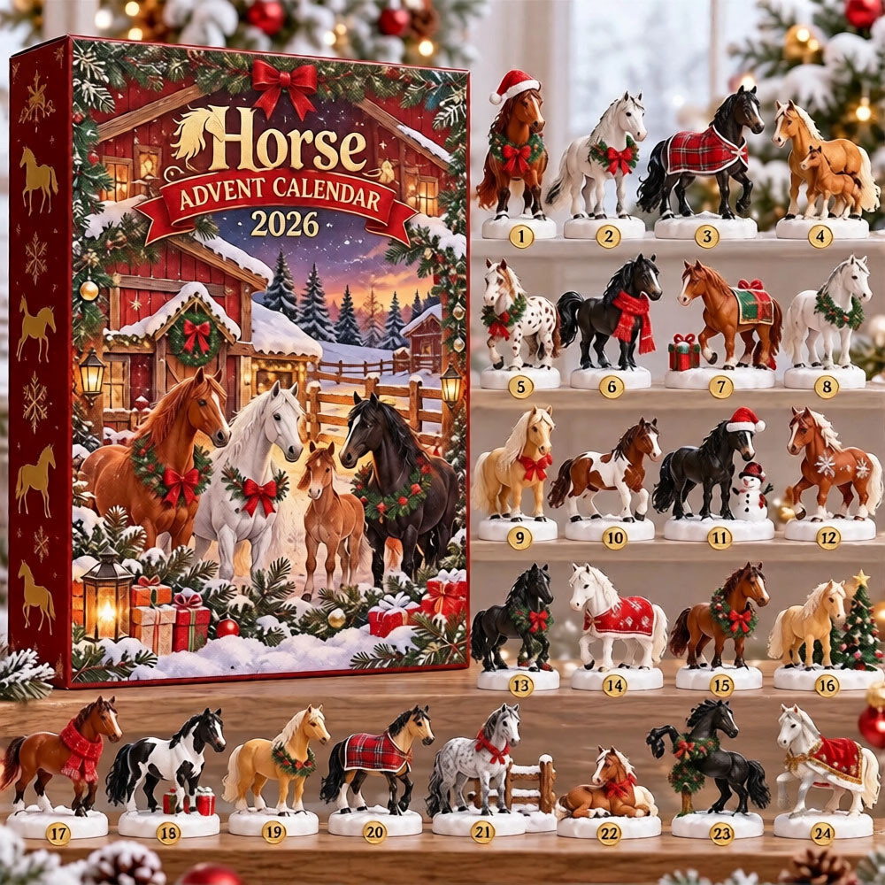 Horse Advent Calendar 2026 24 Day Christmas Countdown Gift For Holiday, 3D Acrylic Collectibles