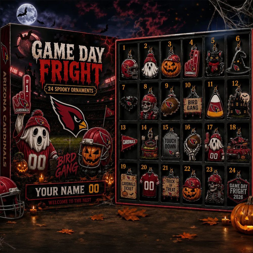 Custom Arizona Cardinals Halloween Advent Calendar Spooky Ornaments Cardinals Merch Home Decor