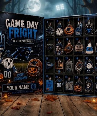 Custom Carolina Panthers Game Day Fright Halloween Advent Calendar Spooky Ornaments Decor
