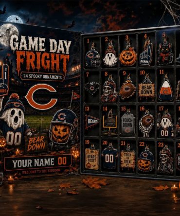 Custom Chicago Bears Halloween Advent Calendar 24 Spooky Ornaments Chicago Football Merch