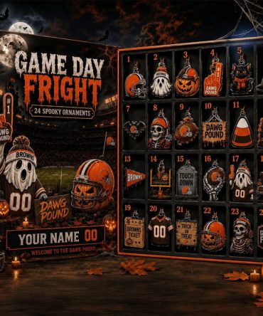 Custom Cleveland Browns Game Day Fright Halloween Advent Calendar Spooky Ornaments Fan Gifts