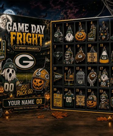 Custom Green Bay Packers Halloween Advent Calendar Spooky Ornaments Packers Merch Home Decor