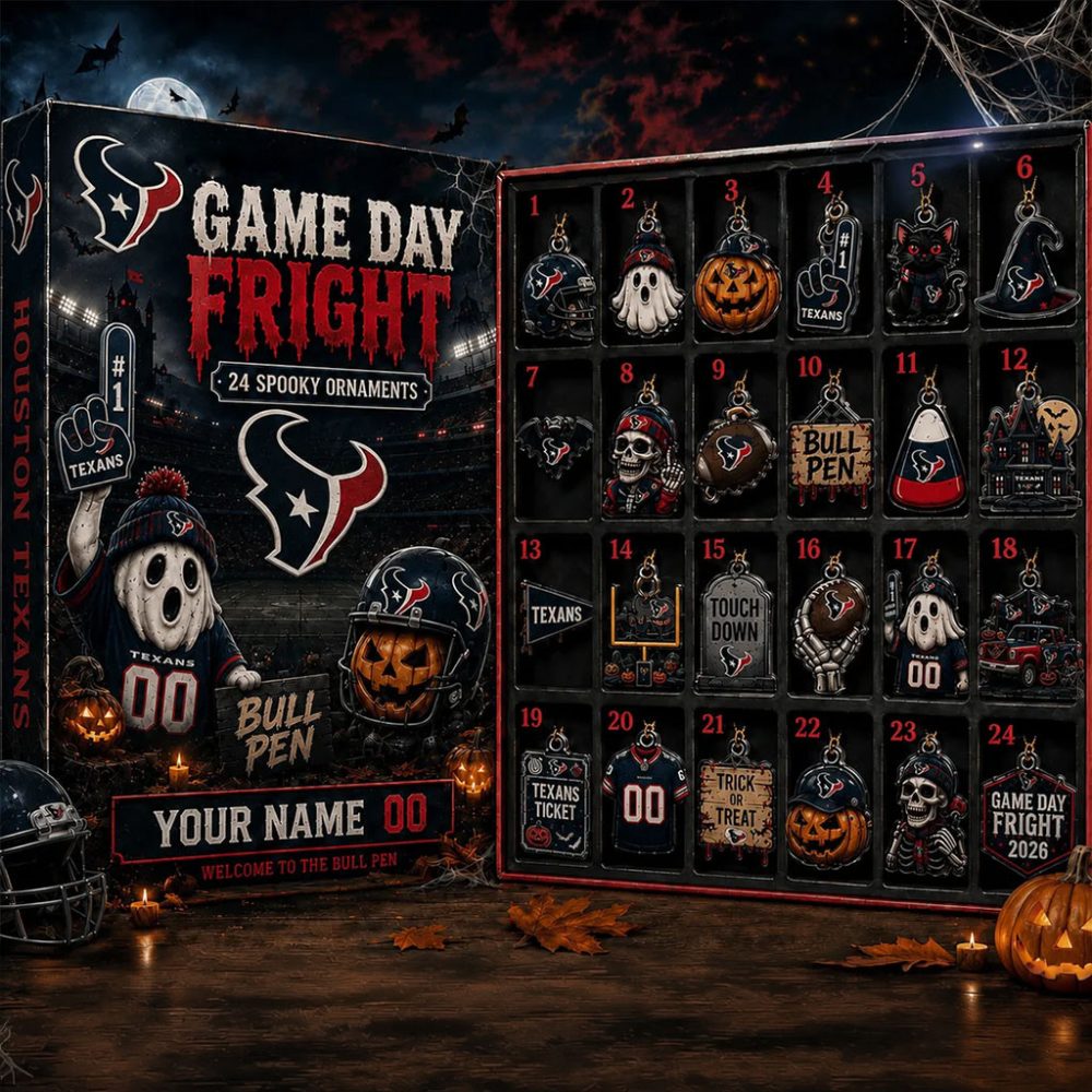 Custom Houston Texans Halloween Advent Calendar Spooky Ornaments Houston Texans Merch Fan Gifts