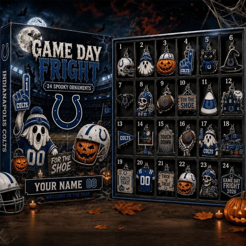 Custom Indianapolis Colts Game Day Fright Halloween Advent Calendar Spooky Ornaments Decor