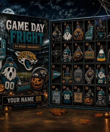 Custom Jacksonville Jaguars Game Day Fright Halloween Advent Calendar Spooky Ornaments Decor