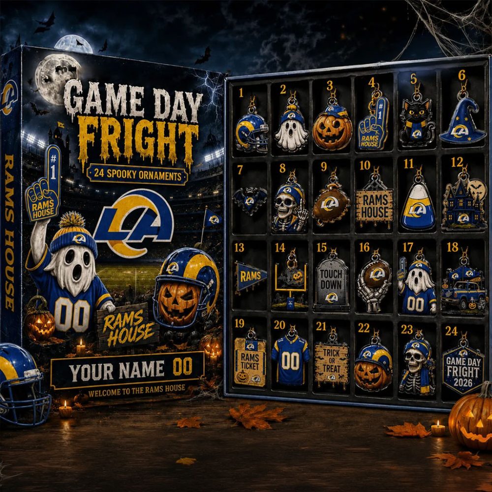 Custom Los Angeles Rams Game Day Fight Halloween Advent Calendar Spooky Ornaments La Rams Merch