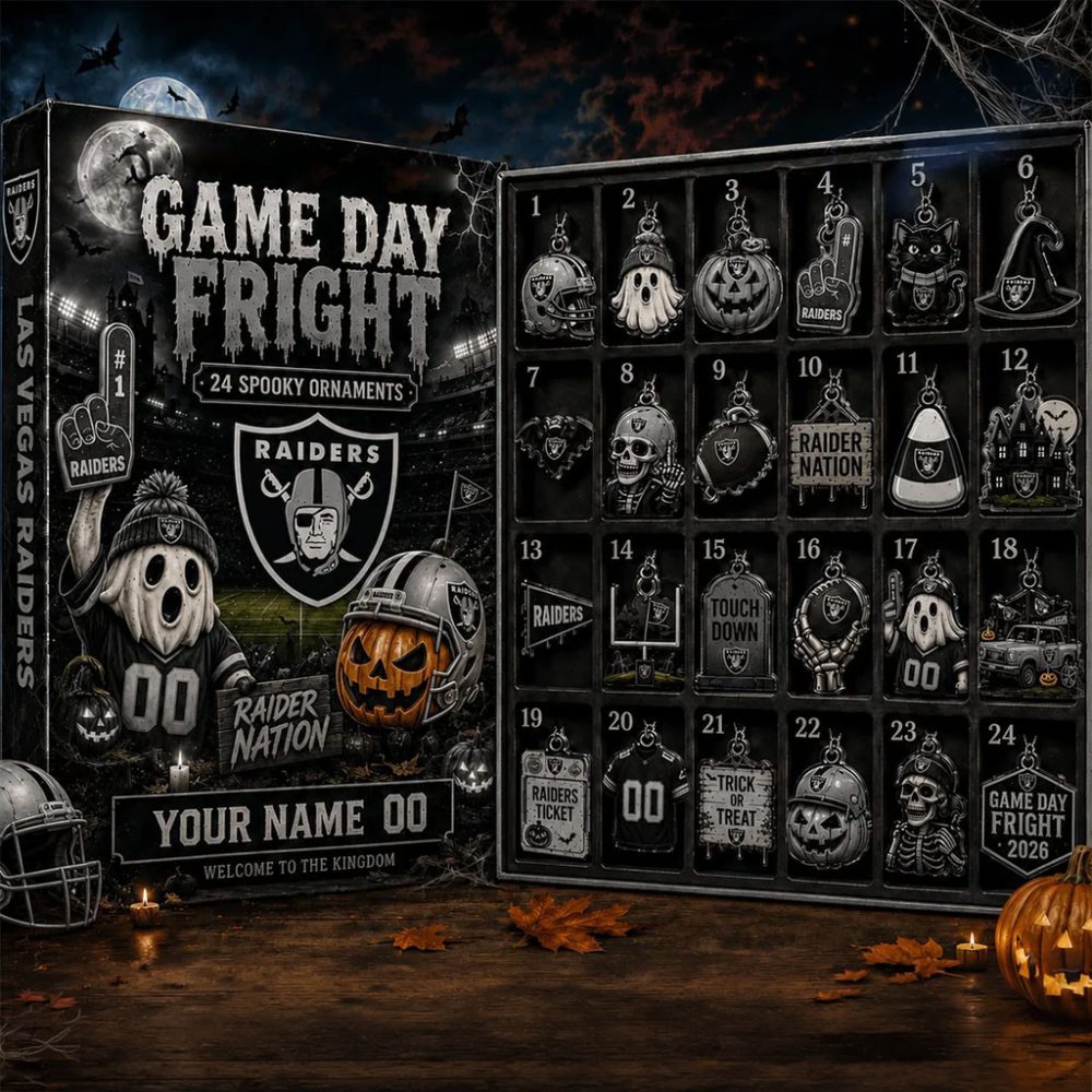 Personalized Las Vegas Raiders Halloween Advent Calendar Spooky Ornaments Lv Raiders Merch