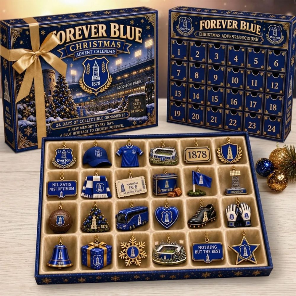 Everton Fc Forever Blue Christmas Advent Calendar Holiday Ornaments Xmas Gift For Fans