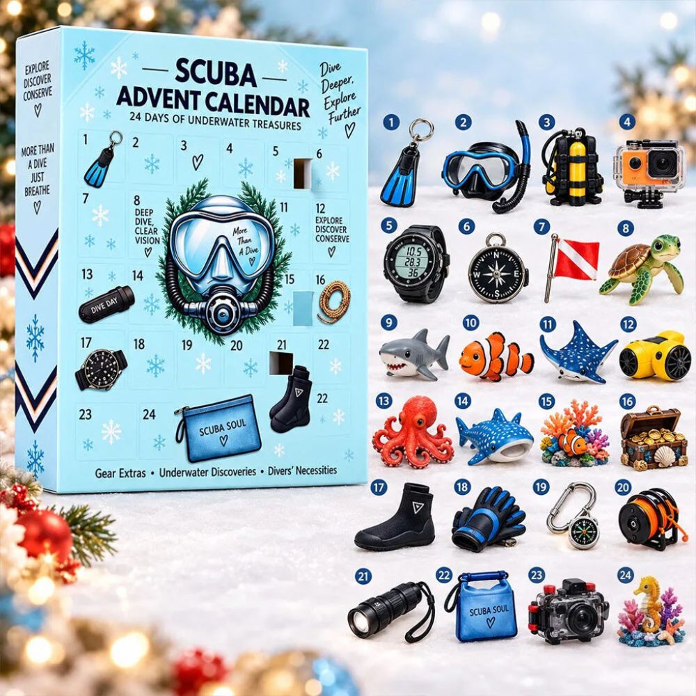 Scuba Diving Advent Calendar 2026 24-Day Of Underwater Treasures Christmas Ornaments Xmas Gifts