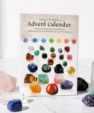Crystal Healing Stone Advent Calendar Natural Gemstone Christmas Countdown Box Gift For Xmas