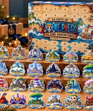 One Piece Island Adventure Concept Fan Advent Calendar Christmas Eve Countdown One Piece Fan Gifts, 3D Acrylic Collectibles