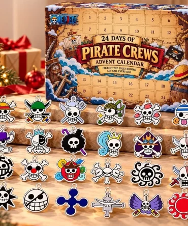 One Piece Jolly Roger Concept Fan Advent Calendar Christmas Eve Countdown One Piece Lover Gift, 3D Acrylic Collectibles