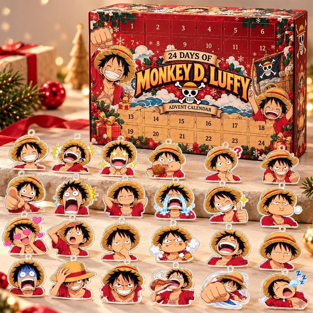 One Piece Monkey D Luffy Concept Fan Advent Calendar Christmas Countdown Gifts For One Piece Fans, 3D Acrylic Collectibles