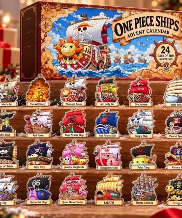 One Piece Pirate Ships Acrylic Concept Fan Advent Calendar Xmas Countdown Presents For One Piece Lovers, 3D Acrylic Collectibles