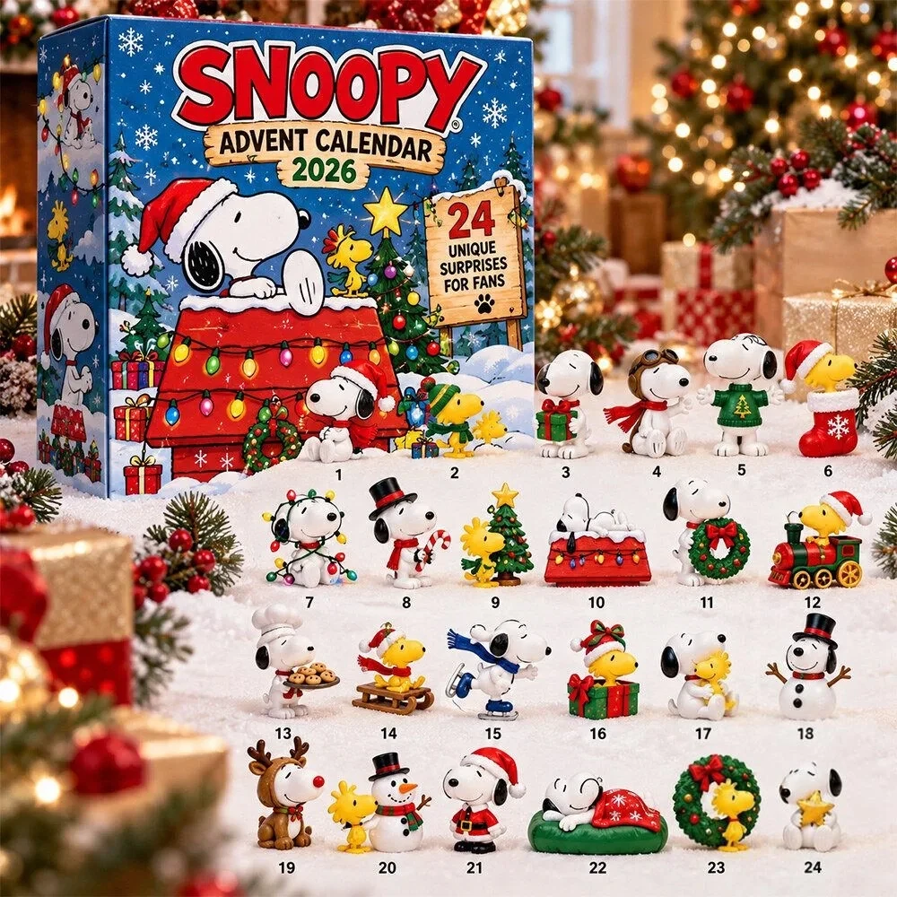 Snoopy Peanuts Holiday Advent Calendar 2026 Xmas Countdown Gifts For Snoopy Lover, 3D Acrylic Collectibles