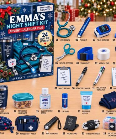 Custom Name Night Shift Kit Essentials Advent Calendar 2026 Christmas Ornament Gift For Nurse