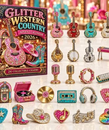 Glitter Western Country Advent Calendar 2026 Christmas Ornament Gift For Music Lovers
