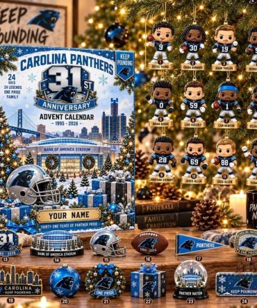 Custom Carolina Panthers 31St Anniversary Calendar Christmas Eve Countdown Unique Xmas Gifts Ideas, 3D Acrylic Collectibles