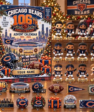 Custom Chicago Bears 106Th Anniversary Calendar Christmas Eve Countdown Football Fans Gift, 3D Acrylic Collectibles