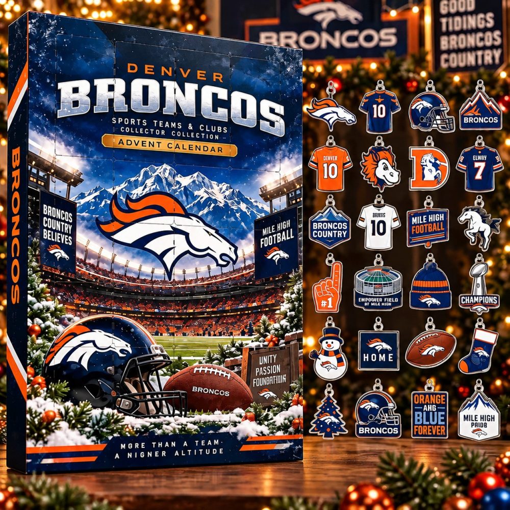 Denver Broncos Horse Christmas Advent Calendar Mile High Football Gift For Him, 3D Acrylic Collectibles