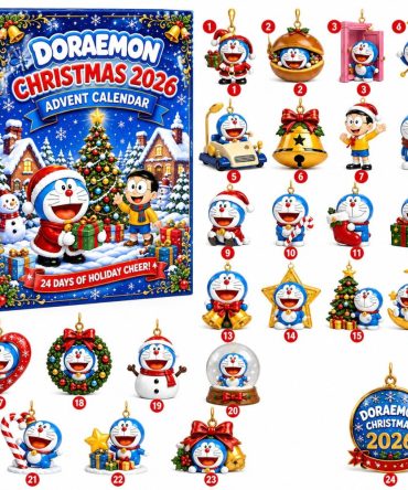 Doraemon Christmas 2026 Advent Calendar 24 Days Of Holiday Gifts For Kids, 3D Acrylic Collectibles