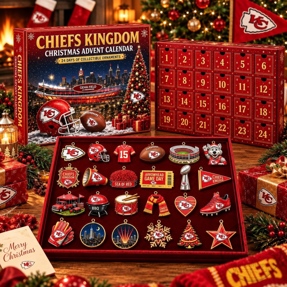 Kansas City Chiefs Advent Calendar 2026 24 Day Christmas Countdown Gift For Nfl Football Fan, 3D Acrylic Collectibles