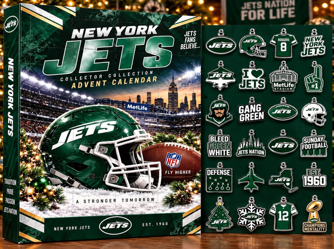 New York Jets Christmas Advent Calendar A Stronger Tomorrow Gift For Dad, 3D Acrylic Collectibles