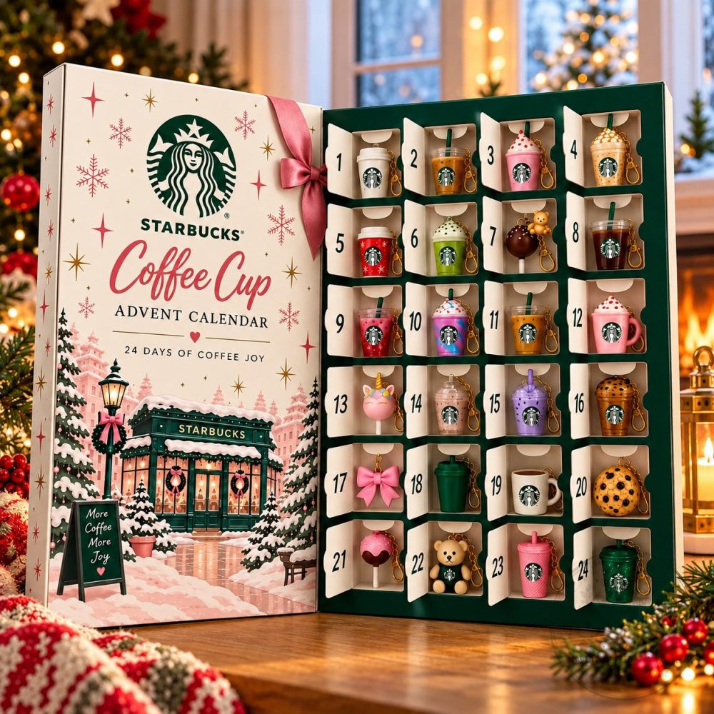 Starbucks Coffee Cup Advent Calendar 2026 24 Day Christmas Countdown Gift For Coffee Lover, 3D Acrylic Collectibles