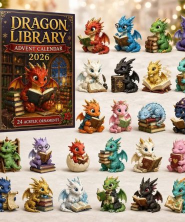 Dragon Library Advent Calendar 2026 Reading Dragons Christmas Ornaments Book Lover Gifts