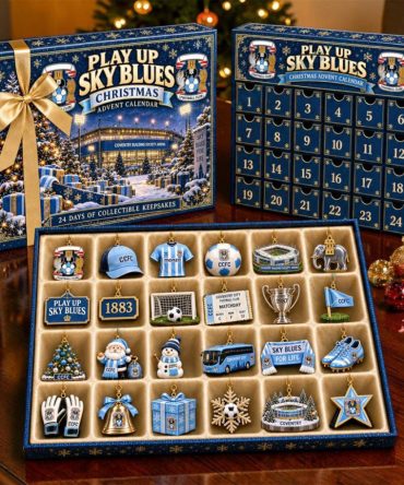 Play Up Sky Blues Football Christmas Advent Calendar Holiday Ornaments Keepsake Xmas Decor