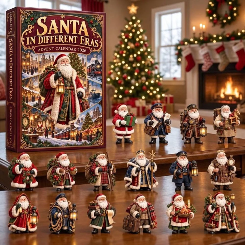Santa In Different Eras Advent Calendar 2026 Christmas Ornaments Xmas Gift For Family